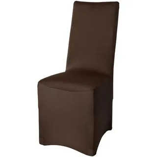 Beautissu Leona Stuhlhusse 95x45cm Braun Stretch Bankett
