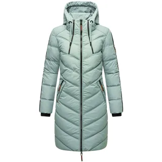 Marikoo Damen Wintermantel Warmer Steppmantel mit Kapuze Armasa Smokey Mint Gr. S - S