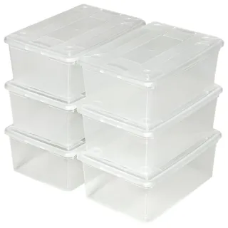 tectake Schuhbox 12er Set, 33 x 23 x 12 cm, transparent , Transparent , Kunststoff , 23x12x33 cm , Ordnen & Aufbewahren, Dekoboxen & Aufbewahrungsboxen