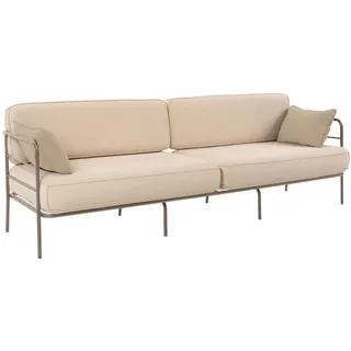 Selsey Preggel Garten-Sofa 3-Sitzer beige
