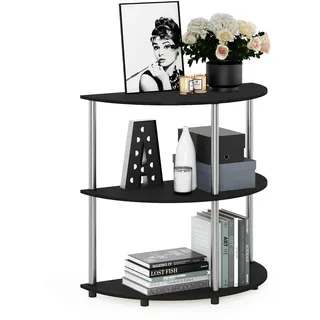 Furinno Frans Turn-N-Tube halbrunder Konsolentisch, Schwarze Eiche