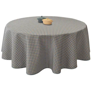 Le linge de Jules Tischdecke Fleckabweisende Pfau Rund 160 cm Anthracite