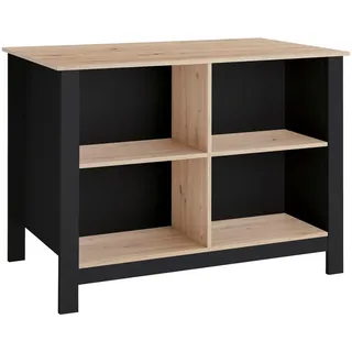 BASIC by Balculina Kücheninsel 124 x 90 cm Schwarz Eiche