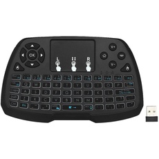 Docooler Mini Tastatur Wireless,Smart TV Tastatur mit Hintergrundbeleuchtete,Kabellos Tastatur mit Touchpad,Mini Keyboardfür Android TV Box Smart TV PC Notebook