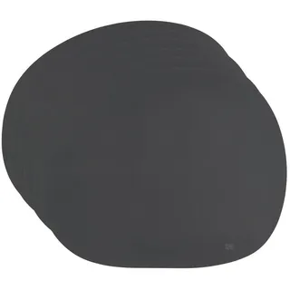 Aida Tischset , Schwarz , Kunststoff , organisch , 33.5x41 cm , Heimtextilien, Wohntextilien, Tischwäsche, Tischsets