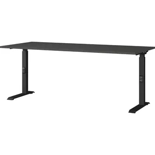 Germania Schreibtisch grafit rechteckig, C-Fuß-Gestell schwarz 180,0 x 80,0 cm