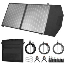 IPX4 Tragbar Solar Ladegerät mit 2-Port USB Solarpanel für Solargeneratoren Telefonen Tablets und Outdoor-Aktivitäten (60W)