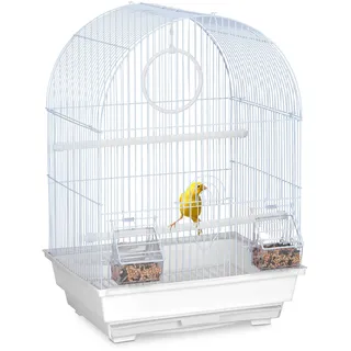 Relaxdays Vogelkäfig Relaxdays 49,5 x 34,5 x 31 cm weiß