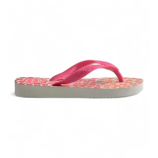 Havaianas – Kids Flores, bequeme, langlebige und witzige Flip-Flops, Sohle mit Blumenmuster, Metallic-Riemen und rutschfeste Sohle, Mädchen