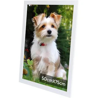 Lindahandel Bilderrahmen 50x75, Rahmen aus holz,Frame 50x75cm,MDF-Rahmen Wand Bilderrahmen Moderner Fotorahmen,Weiß,Perfekt zum Verschenken