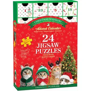 Eurographics Puzzle Adventskalender Katzen Weihnachten 1200 Teile