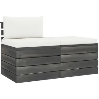 SYFAXTM 2-tlg. Garten-Sofagarnitur aus Paletten mit Kissen Kiefernholz - Creme, Weiß