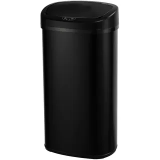 KITCHEN MOVE BAT-80LS06A SS Black Abfalleimer für die Küche, automatisch, 80 l, hohe Kapazität, Mattschwarz, aus Edelstahl, mit Kreise, rostfrei, 40,9 x 29 x 85,5 cm