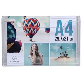 Exacompta 65658D Wandprospekthalter für Dokumente DIN A4 hoch glasklar Flyerhalter Zeitschriftensammler