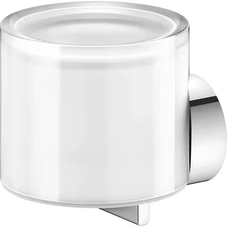 KEUCO Reva Seifenspender mit mattiertem Stülpglas, 140 ml, Metall verchromt, Made in Germany, nachfüllbar, inkl. Schrauben und Dübel, Lotionspender zum Bohren