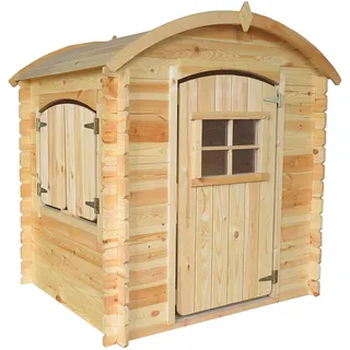 TIMBELA Kinderspielhaus aus Holz M505-1 1,1 m2 ohne Boden und geschwungenes Dach