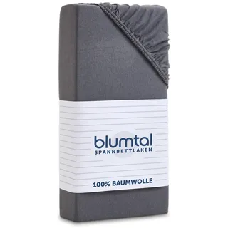 Blumtal Spannbettlaken Baumwolle-Jersey 180 x 200 cm Grau