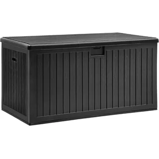 YITAHOME 870 Liter Groß Gartenbox Wasserdicht, Abschließbarem Outdoor Kissenbox, Garten Auflagenbox Wetterfest Aufbewahrungsbox für Gartengeräten Poolzubehör Spielzeug,Schwarz,161 x 82 x 83cm