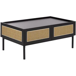 Beliani Couchtisch, Schwarz, Hellbraun, Holzwerkstoff, Rechteckig, 57x42x97 cm, Wohnzimmer, Wohnzimmertische, Couchtische