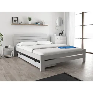 Hochbett Paris 120 x 200 cm, Weiß Matratze: Matratze Coco Maxi 19 cm, Lattenrost: Mit Lamellenrost - Weiß