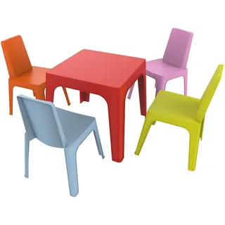 resol Kinder Julieta Set von 4 Stühle und 1 Tisch, Kunststoff, Polypropylen, Mehrfarbig, 60 x 51 x 78 cm, 5 Stück