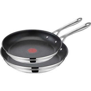 Tefal Jamie Oliver Cook Smart Pfannen-Set 24/28 cm), Antihaftversiegelung, Induktion, Thermo-Signal, spülmaschinenfest, schwarz