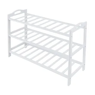 Relaxdays Schuhregal 70 x 48 x 25 cm 3 Ebenen / weiß