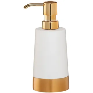Sealskin Seifenspender Glossy, Acryl, weiß / gold, 17.9 x 8.9 x 7.3 cm