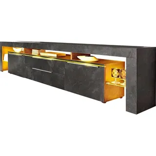 borchardt Möbel Lima Lowboard 220 cm Grau Metall/Holzwerkstoff