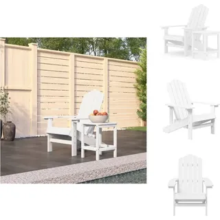 vidaXL Adirondack-Gartenstuhl mit Tisch HDPE Weiß - Gartenstühle - Weiß