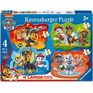 Ravensburger Kinderpuzzle 03028 - Helden mit Fell -  4 Large Shaped PAW Patrol Puzzle für Kinder ab 3 Jahren