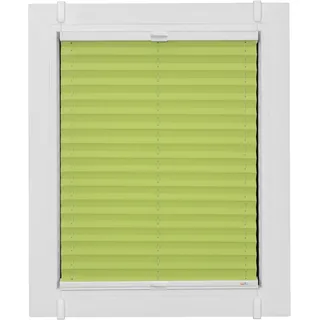 Plissee SUNLINES "One Size Style Crepe", grün (grün, weiß, weiß), B:110cm H:190cm, Obermaterial: 85% Polyester, 15% sonstige Fasern, Plissees, Plissee, Zubehörfarbe weiß, zum Klemmen