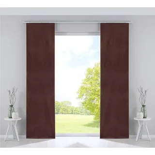 Gardinenbox 2er Set Flächenvorhänge Verdunkelung Schiebegardinen »Milano« Samt Blickdicht Blackout Paneelwägen Beschwerungsstangen Taupe HxB 245x60 cm, 203571-2