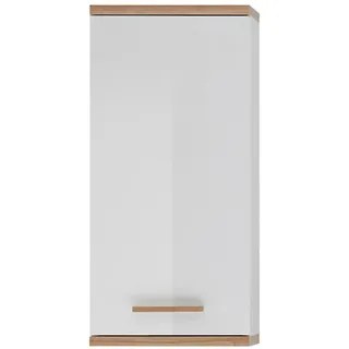 Pelipal Bad-Hängeschrank Quickset 923 Weiß, Glanz-Riviera Eiche 35,5 cm
