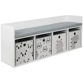 Relaxdays Kinderbank , Holzwerkstoff, Textil , 142x54x32 cm , Babymöbel & Kindermöbel, Kinderzimmer & Jugendzimmer, Kindersitzgruppe