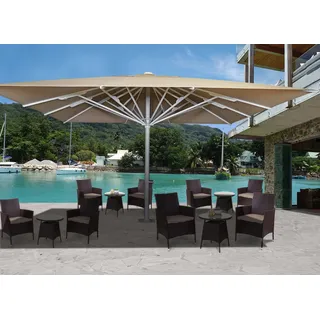 Gastronomie-Luxus-Sonnenschirm HWC-D20b, XXL-Schirm Marktschirm, 5x5m (Ø7,2m) Polyester/Alu 87kg beige - Beige