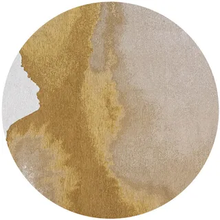 Louis De Poortere Teppich Sunset Meditation Lagoon 240/240 cm , Gelb , Textil , Grafikmuster , Rund , 240x240 cm , Oeko-Tex® Standard 100 , antistatisch, pflegeleicht, rutschfeste Unterfläche, für Fußbodenheizung geeignet, UV-beständig, waschbar , Teppiche und Böden, Teppiche