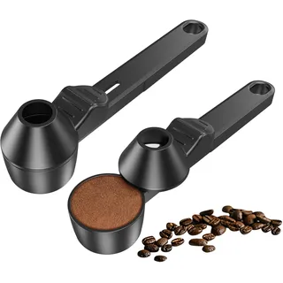 BelleFlair 2 Stück Kaffeelöffel mit Trichter, 2 Esslöffel Kaffeemesslöffel für gemahlenen Kaffee, Kaffeelot als Portionierer zum Befüllen von nachfüllbaren Kapseln, Langer Griff Dosierlöffel