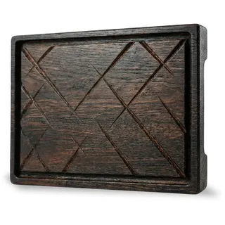 TESLYAR Steak Brett Servierbrett Holz Eichenholz 35x25cm Groß - Steak Servierplatte Vesperbrett/Steakbrett Schneidebrett mit Kante/Holzbrett Küche/Holz Bretter & Küchen Utensilien aus Massivholz
