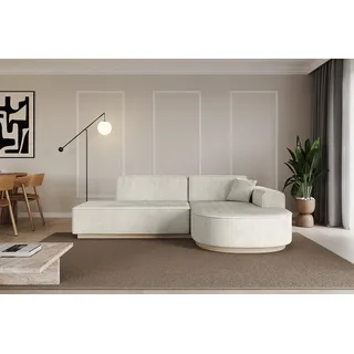 altdecor Eckcouch L-förmig 3-Sitzer Creme