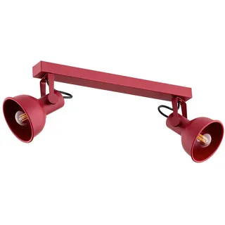 Deckenleuchte , Rot , Metall , zylindrisch , 14x54x19.5 cm , Ce , drehbar, schwenkbar , Lampen & Leuchten, Innenbeleuchtung, Deckenleuchten, Deckenleuchten