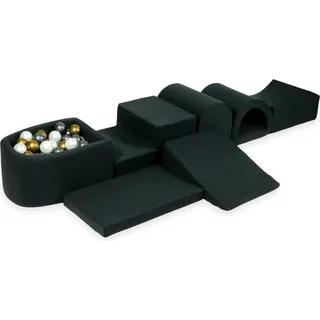 Der größte Schaumstoffspielplatz mit Pool, Mikrographit + 100 Bälle: Altgold, Metallicgraphit, Perlmutt - Gold
