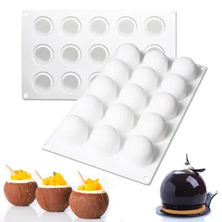 WishesMar 2 Stück Silikonform Schokoladenform Pralinenform für Süßigkeiten - Form einer Kugel Spheres Antihaft Küche Kleine flexible Silikon Form für Spaß bei der Küchenkreation - Durchmesser 4,3cm