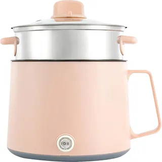 Elektrischer Hot Pot, Duale Leistungsstufen, Vielseitiges Kochen, Rosa