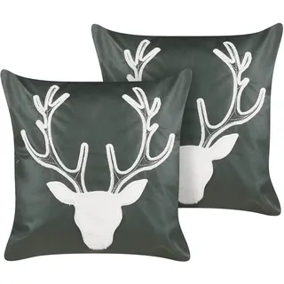 Beliani BICOCCA Dekokissen 45 x 45 cm Grün