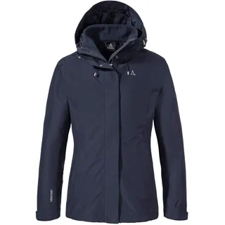 Schöffel Damen 3in1 Jacket Style Okere WMS, wasserdichte, atmungsaktive Outdoorjacke mit herausnehmbarer Fleecejacke, warme 3in1 Jacke mit verstellbarer Kapuze, navy blazer, 42