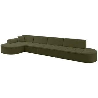 altdecor Eckcouch Polyester 3-Sitzer Grün