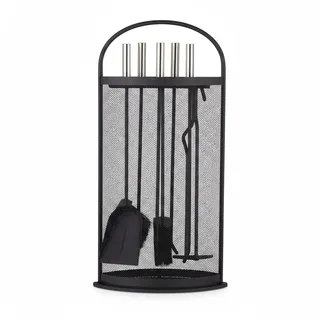 Relaxdays Kaminbesteck Set 5 teilig Stahl 0,66 m Schwarz