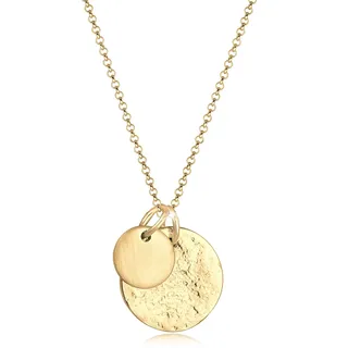 Elli Halskette Plättchen Organic Look 925 Silber / Gold