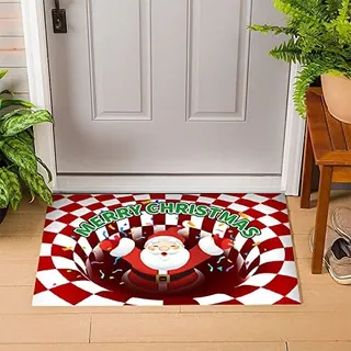 Hillylolly Weihnachtsteppich Matten, Weihnachtsmatte, Weihnachtsdeko Fußmatte, Weihnachts Türmatte, Teppich Eingangsbereich, Fußmatte 40 x 60 cm, für Eingangsbereich, Schlafzimmer, Arbeitszimmer(C)